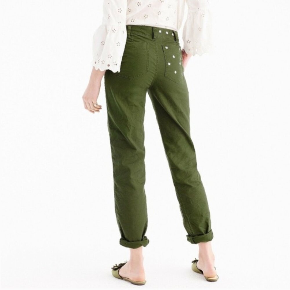 J. Crew Embroidered Daisy Patchwork Boyfriend Chi… - image 2